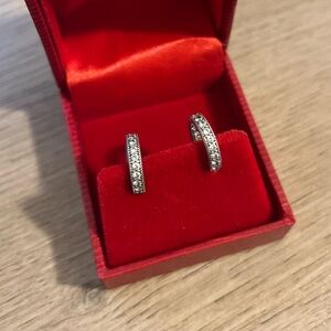 s925 sterling silver with gemstones hoop earrings